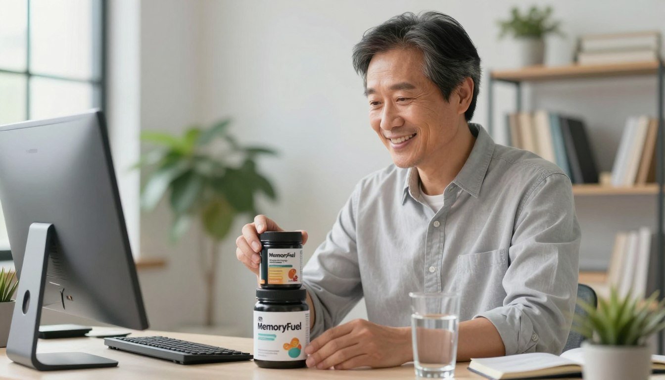 MemoryFuel brain supplement with satisfied user