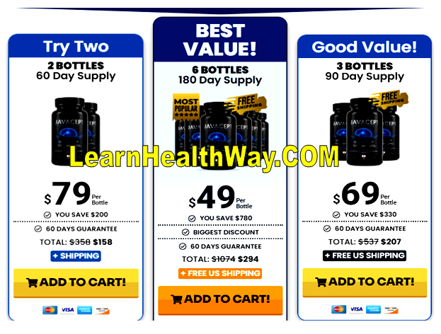 Javacept bottles with ingredient highlights and brain health Javacept bottles with ingredient highlights and brain health